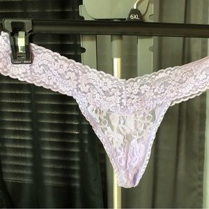 Lilac Floral Lace Thong Panties XL/XXL NWOT